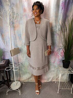 📌Maya Brooke Elegance At Any Angle Mother Bride - Church Service Dress & Jacket